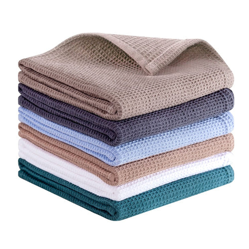 Honeycomb 100% Cotton Dishcloth & Hand Towel Set – Ultra-Absorbent, Soft, Fast-Drying (2 or 6-Pack)